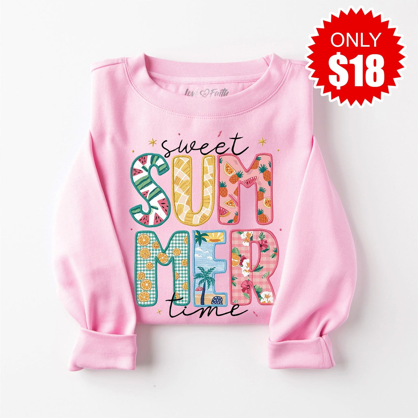 Sweet Summer Sweatshirt - Heather Bubble Gum - 18