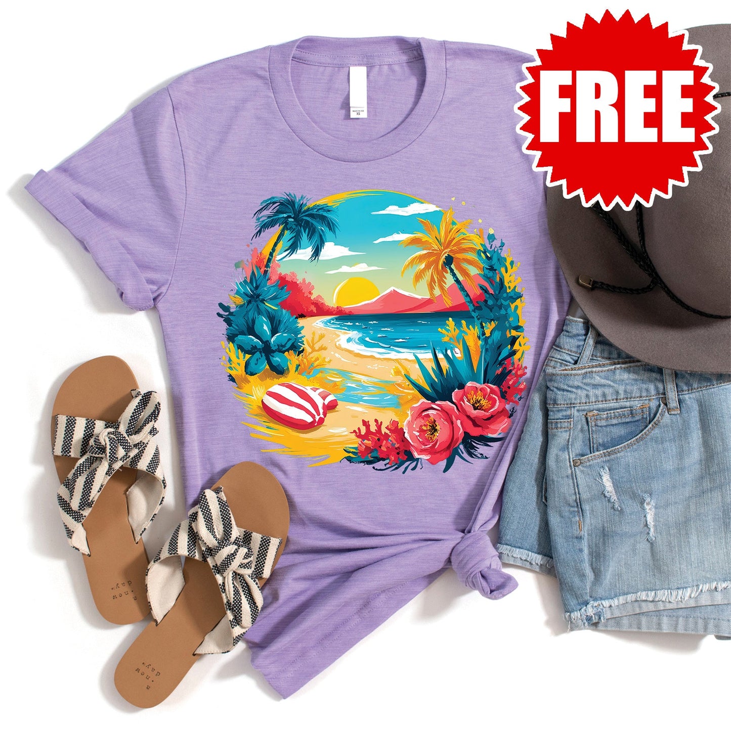 Sunset Tee - Heather Dark Lavender - 0
