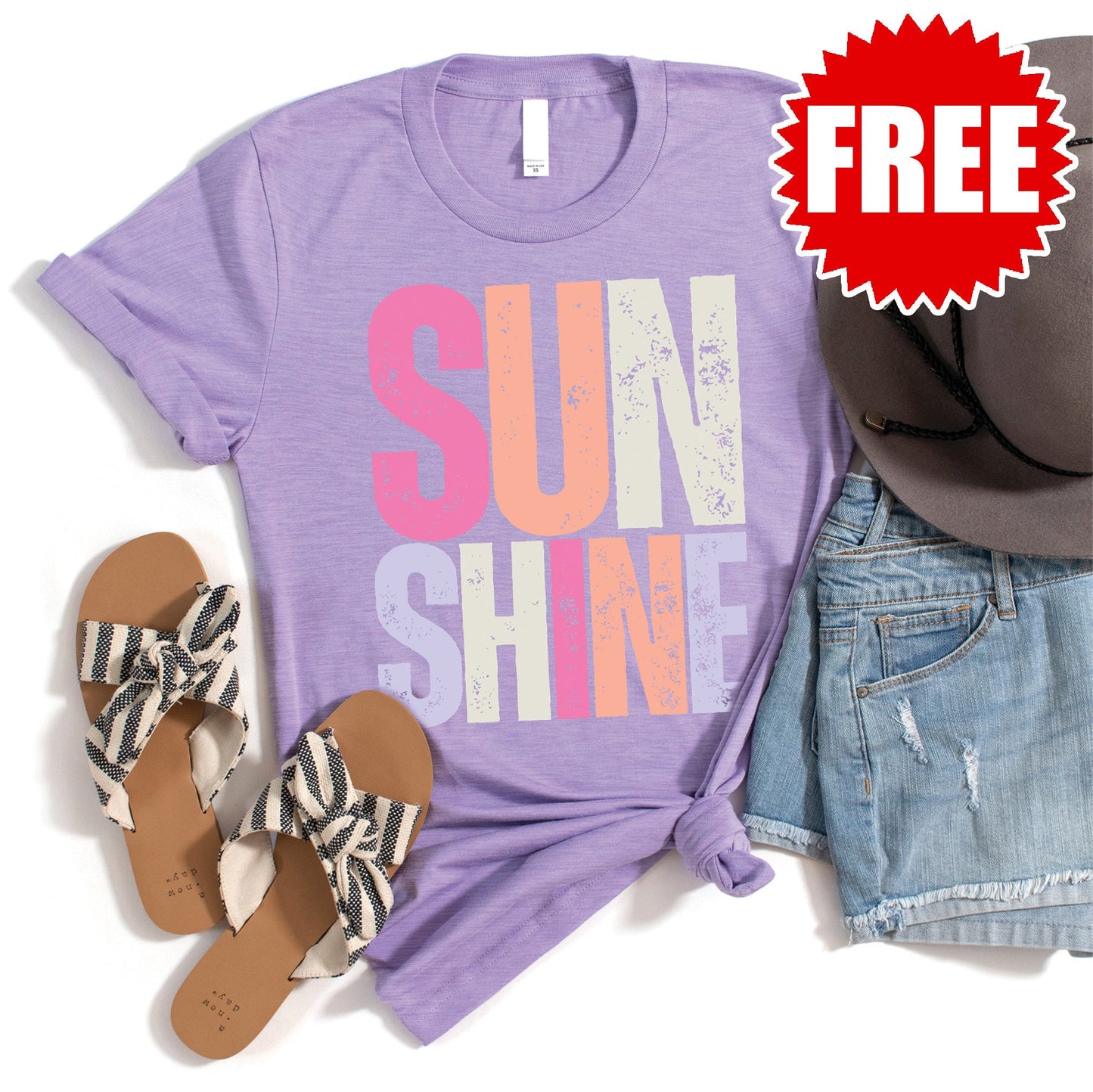 Sunshine Tee - Heather Dark Lavender - 0