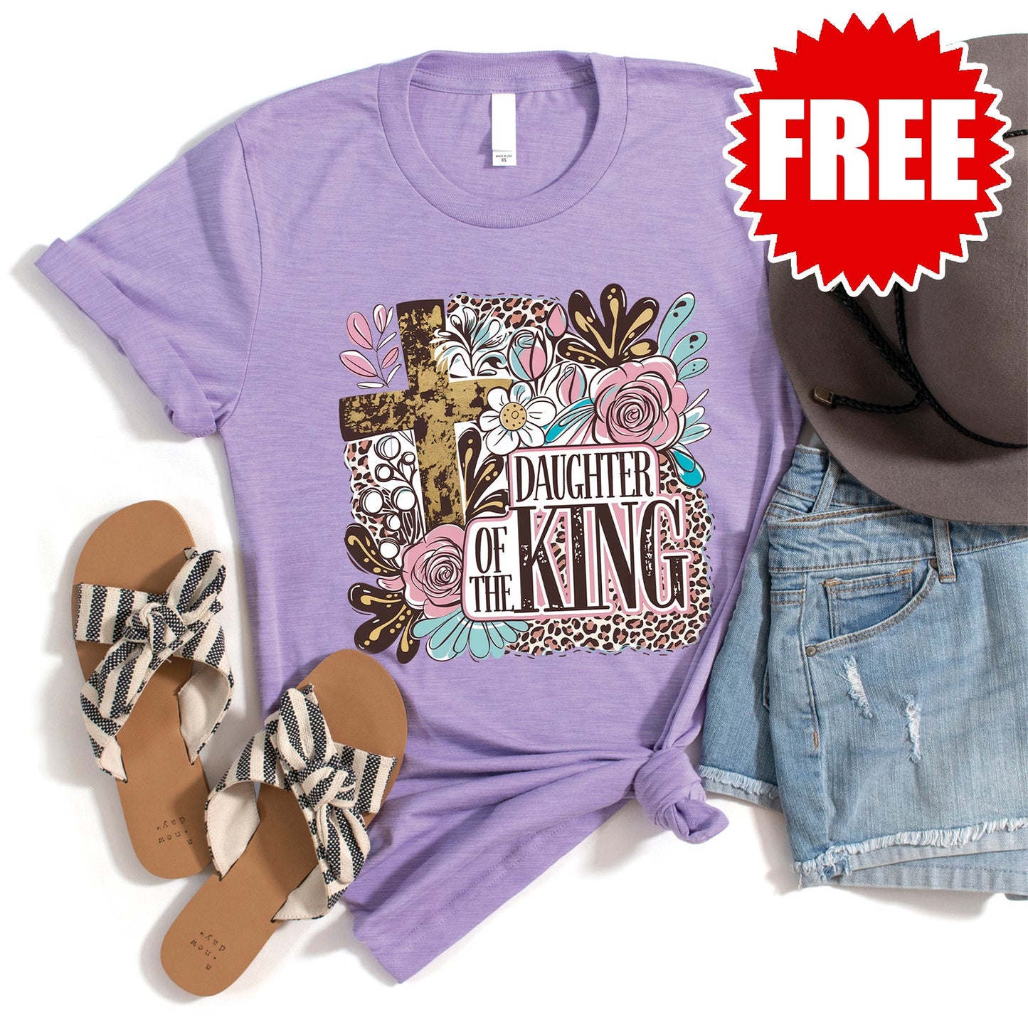 Daughter of the King Tee - Heather Dark Lavender - 0