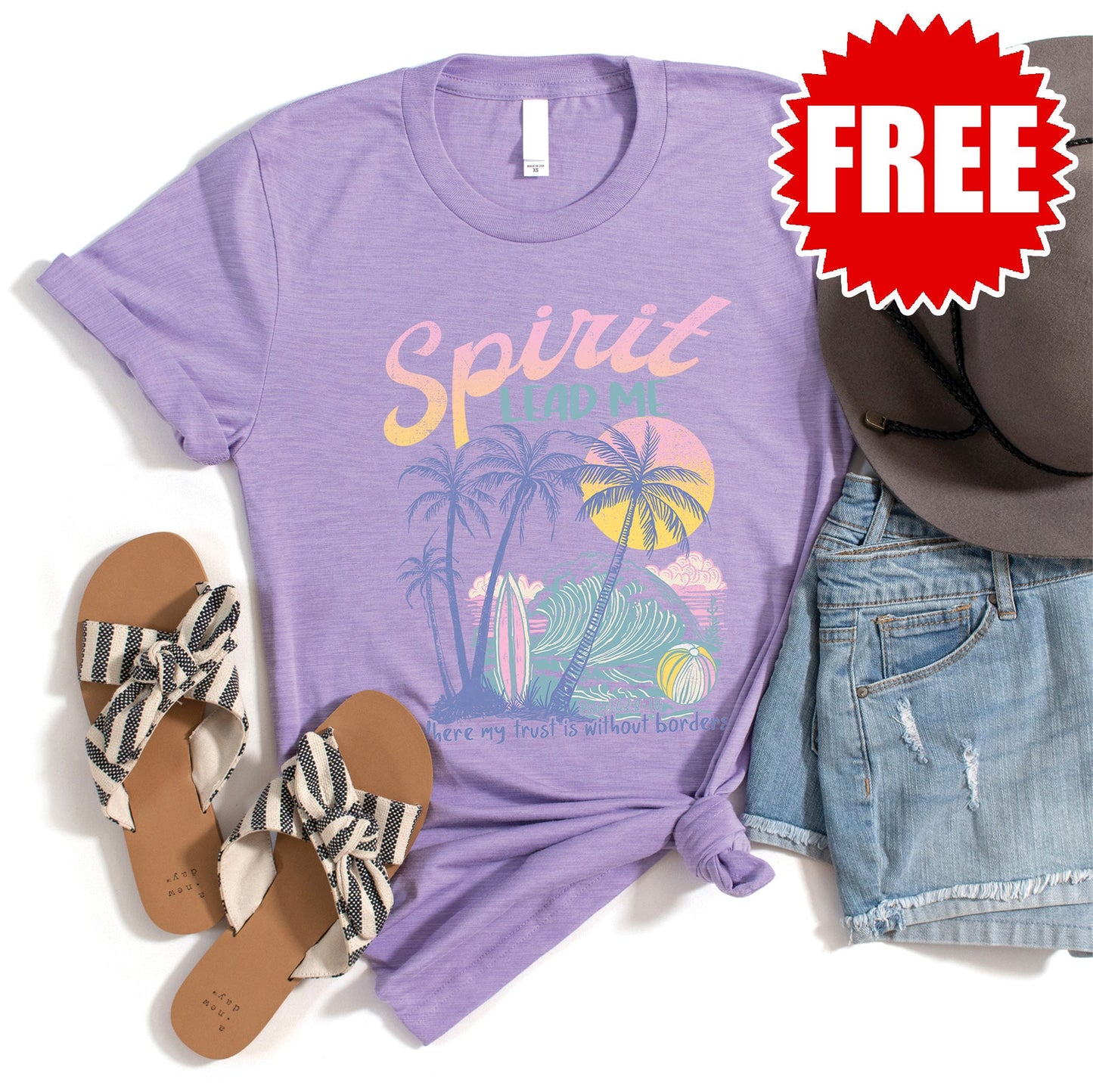 Spirit Lead Me Tee - Heather Dark Lavender - 0