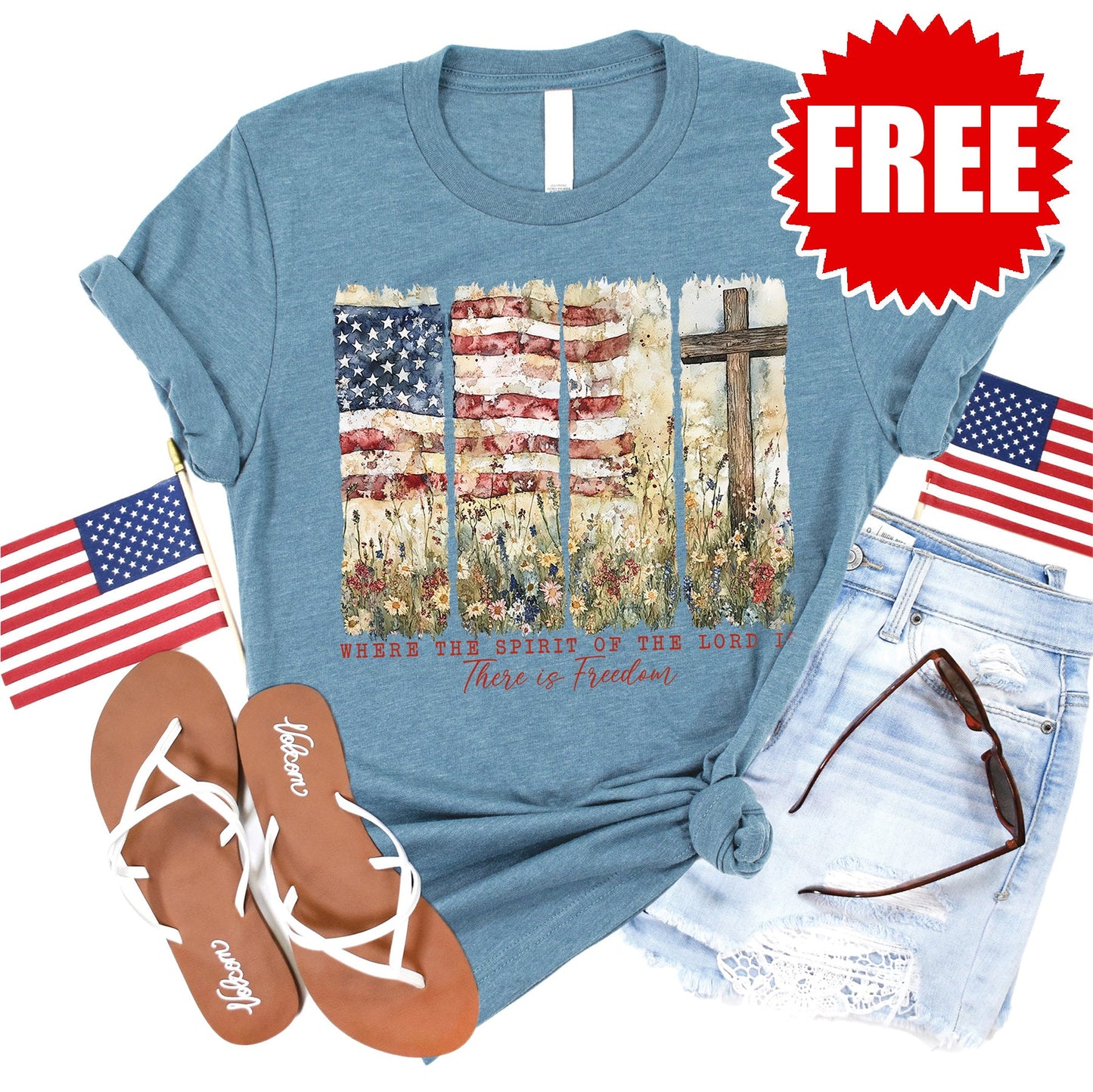 Spirit Of The Lord Tee - Heather Denim - 0