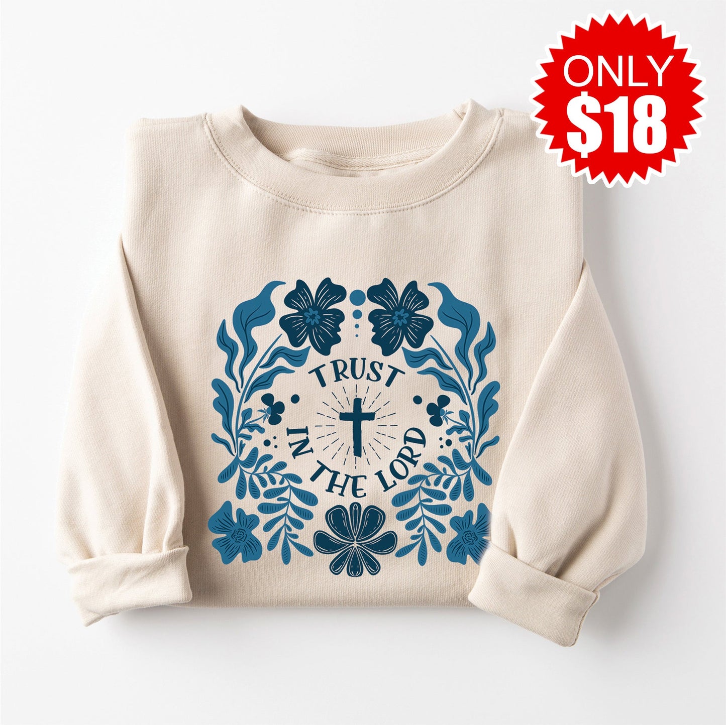 Trust In The Lord Crewneck Sweatshirt - Heather Dust