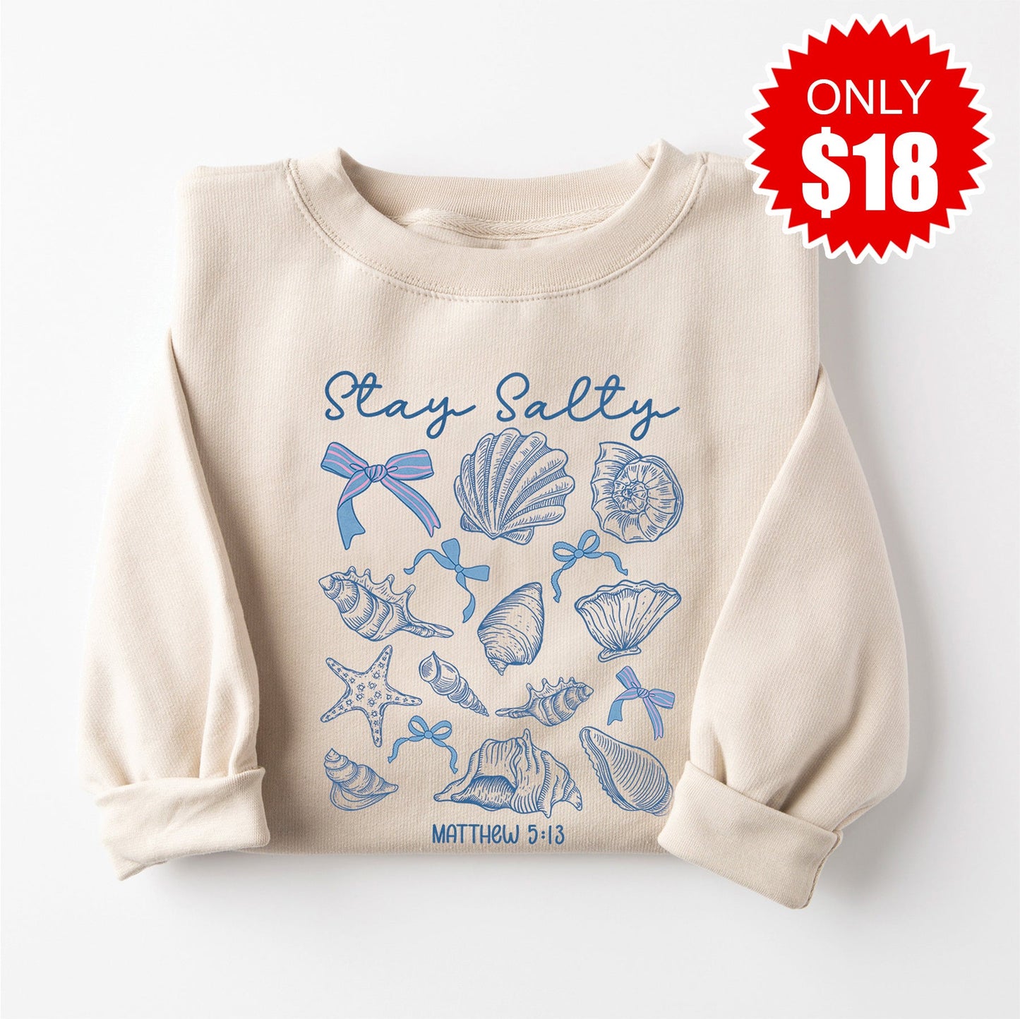 Stay Salty Sweatshirt - Heather Dust - 18