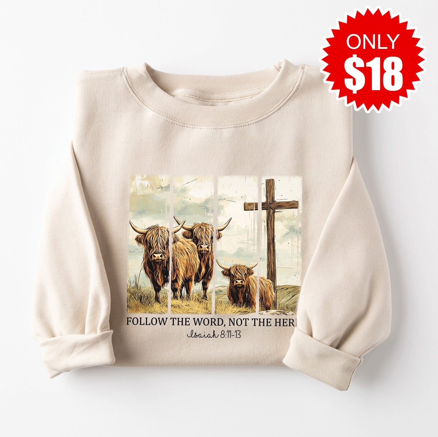 Follow the Word not the Herd Sweatshirt - Heather Dust - 18