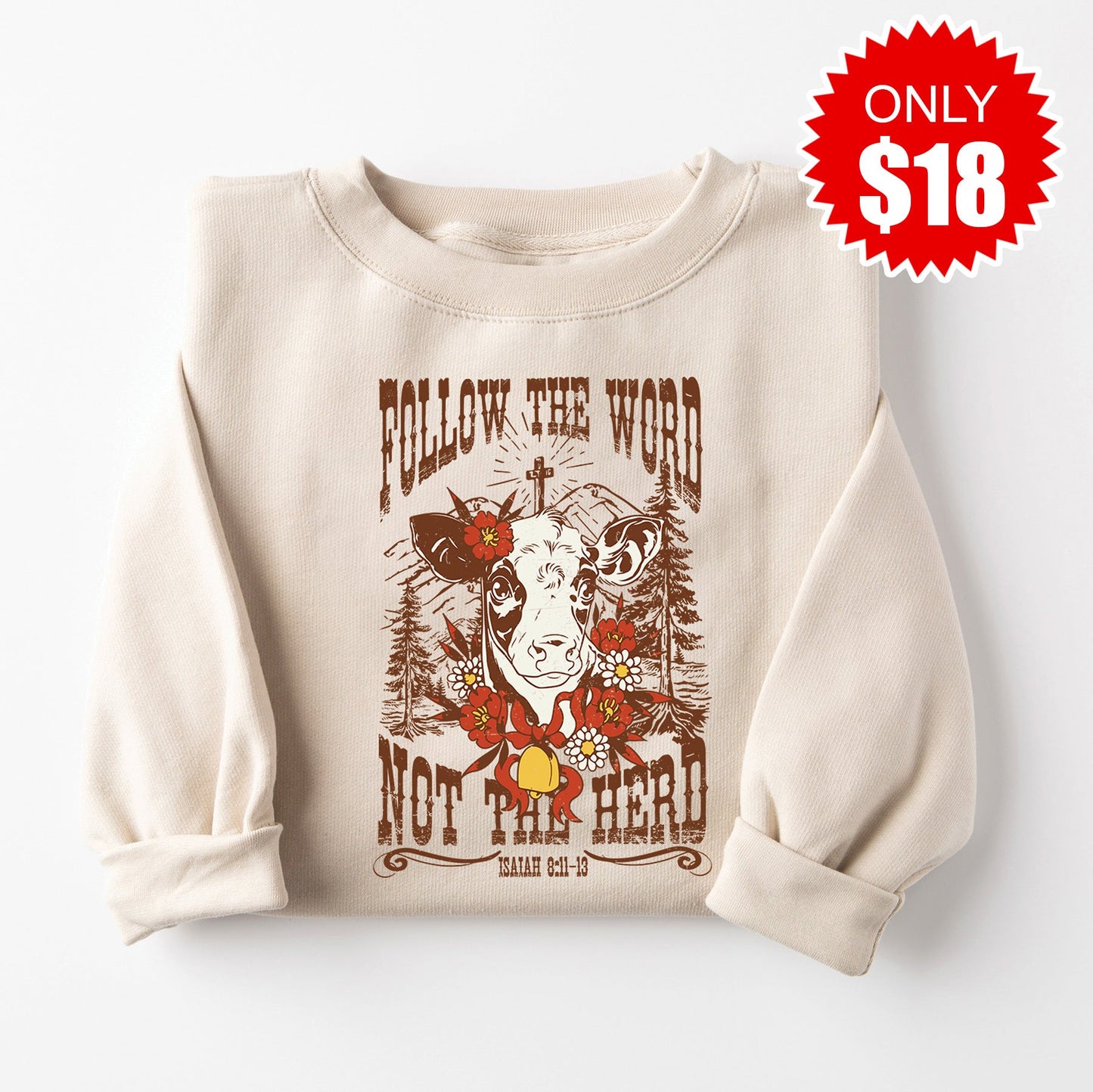 Follow the Word Sweatshirt - Heather Dust - 18 Style001