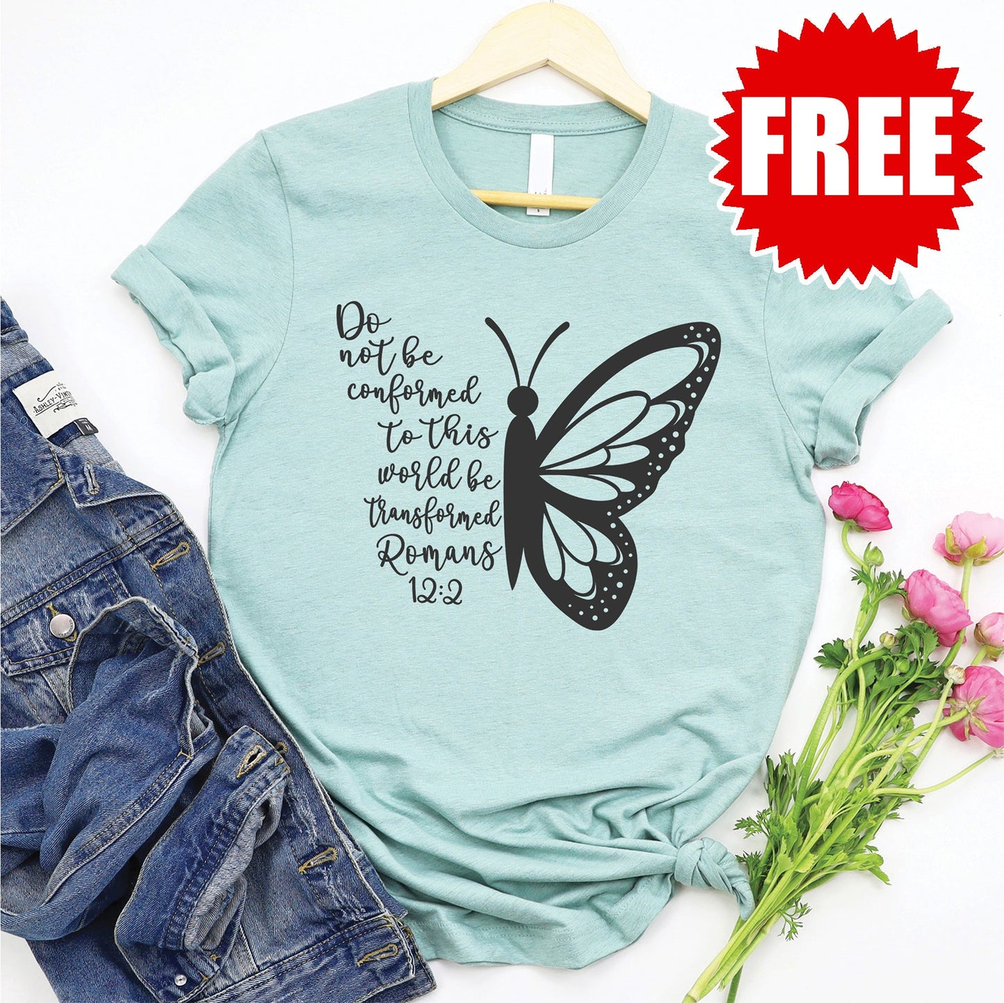 Do Not Be Conformed Tee - Heather Dusty Blue - 0