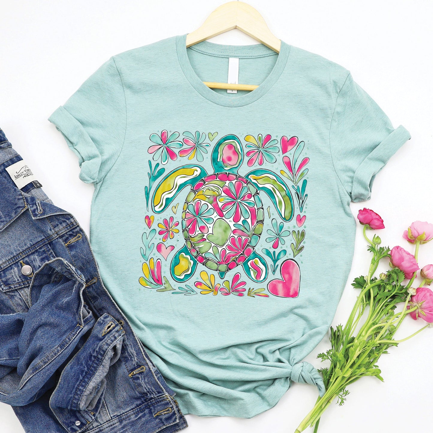 Turtle Floral Tee