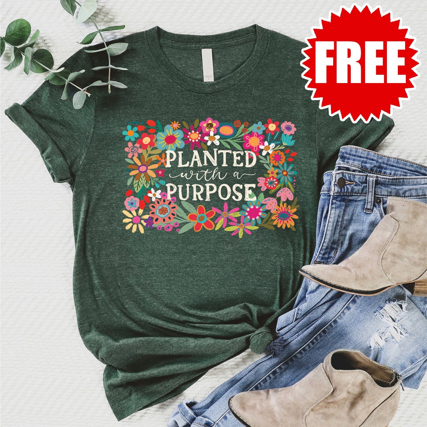 Planted with a Purpose Tee - Heather Forest - 0