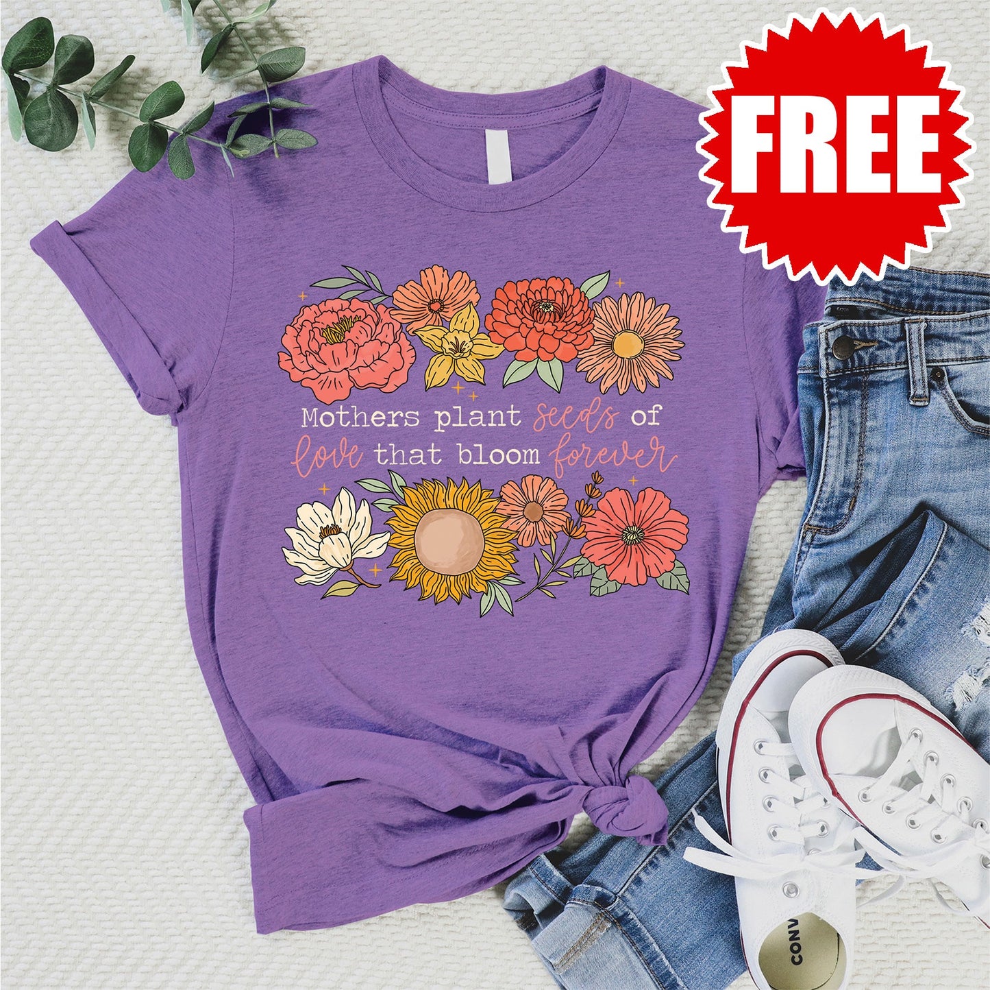 Mothers Plant Seeds Tee - Heather Grape - 0