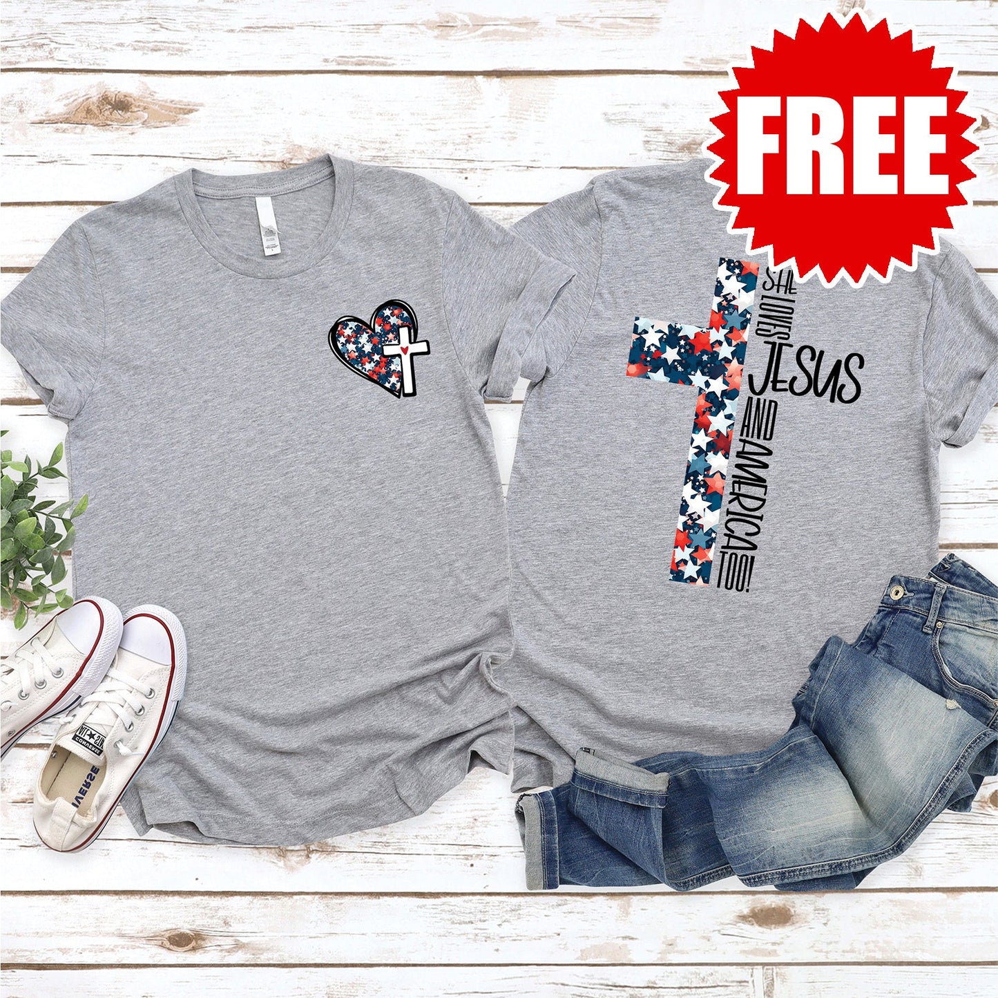 She Loves Jesus Tee - Heather Grey - 0 Style002
