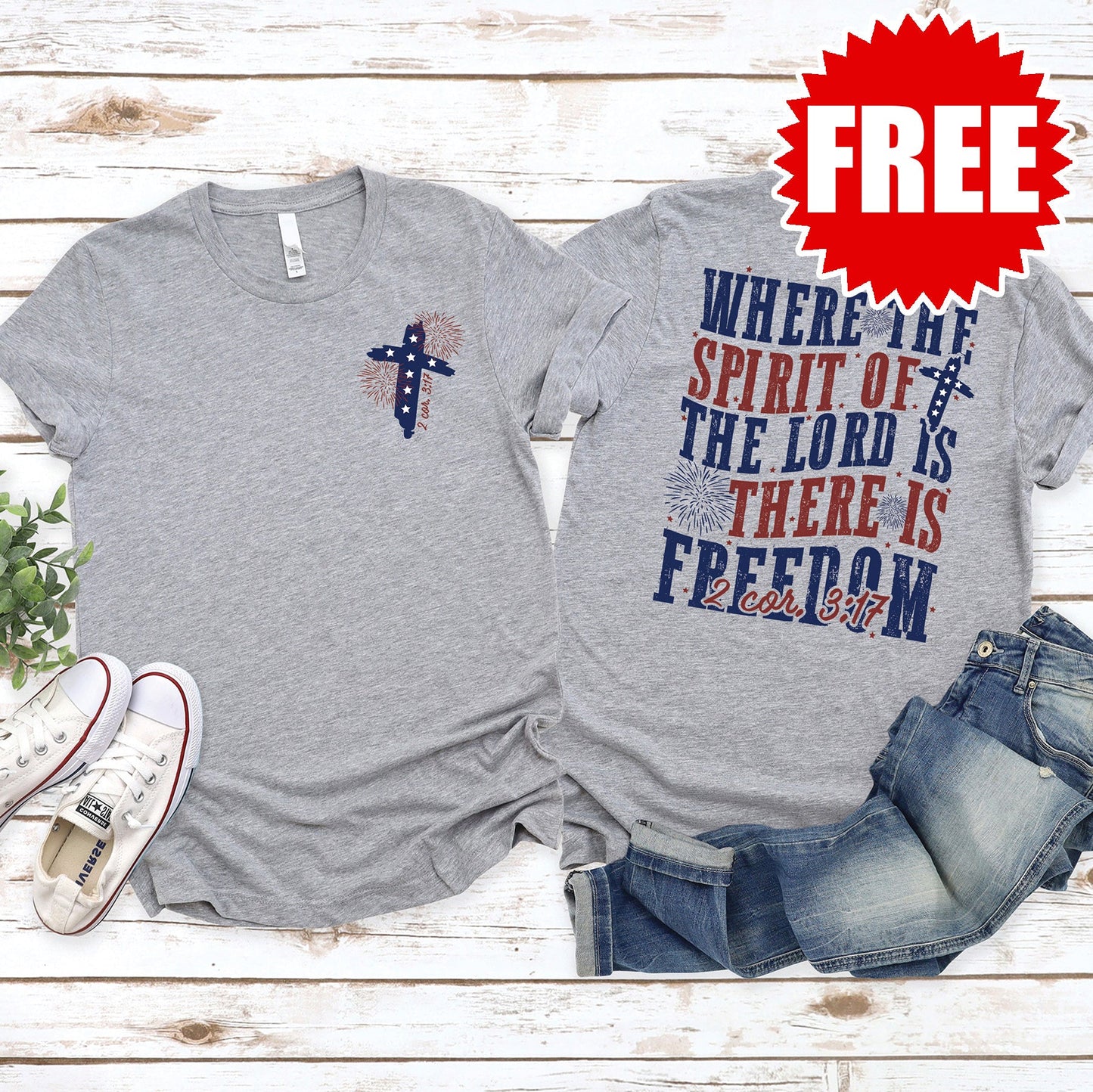 There Is Freedom Tee - Heather Grey - 0 Style003