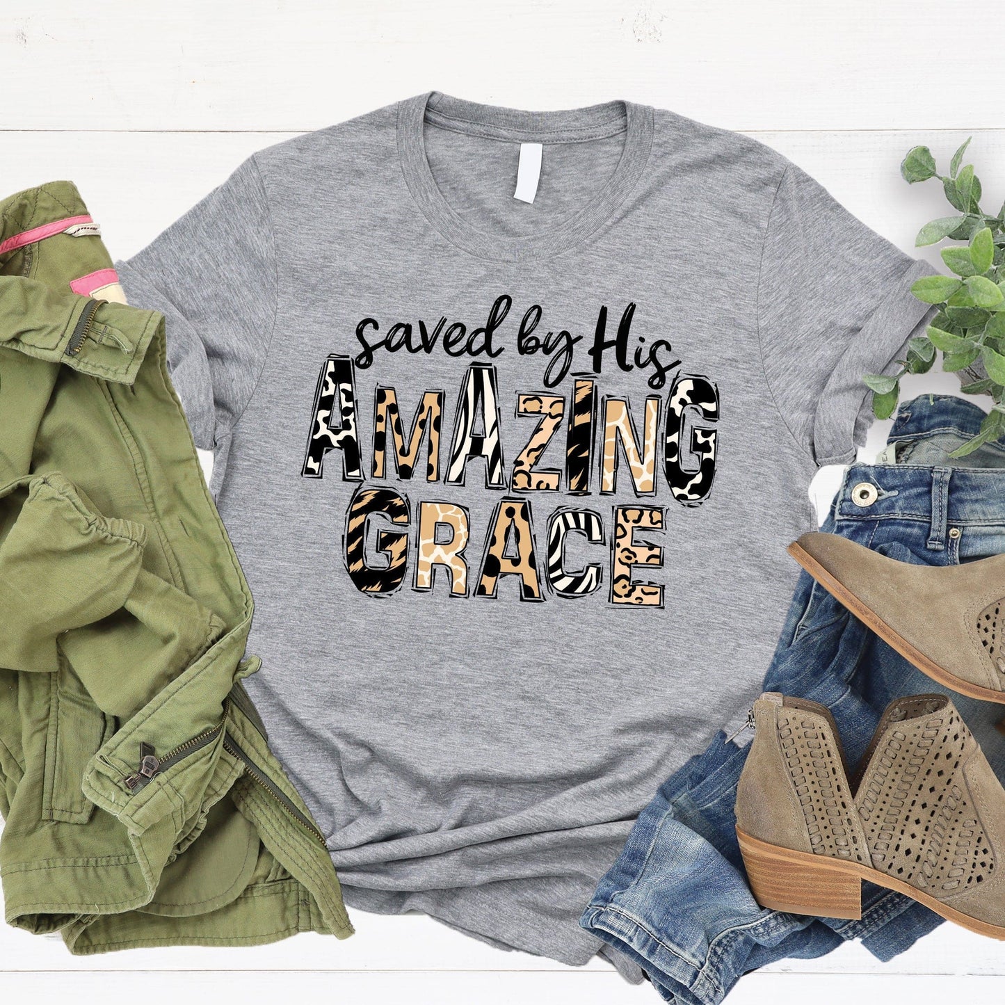 Saved by His Amazing Grace Tee - 5.98