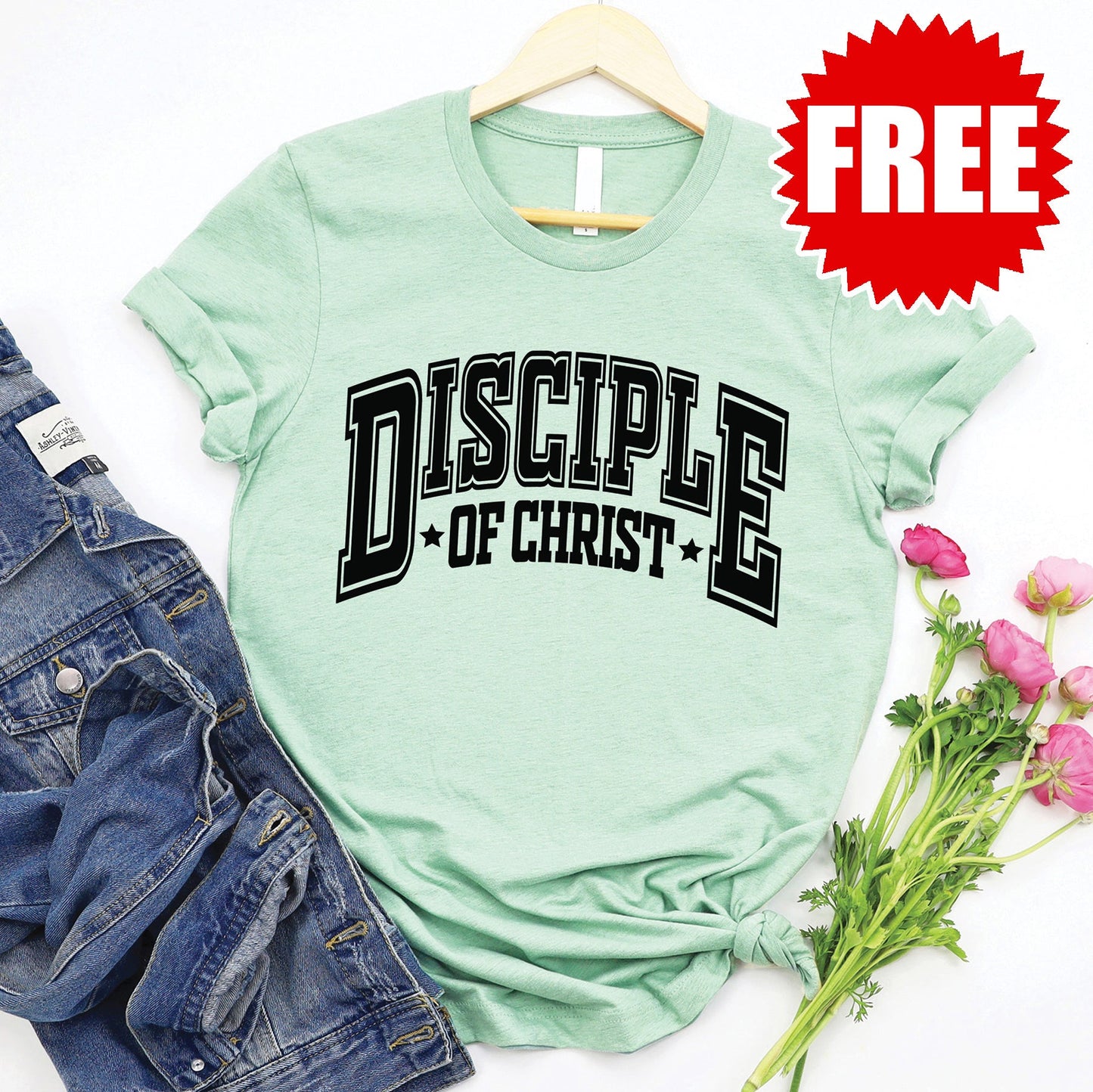 Disciple of Christ Tee - Heather Honeydew - 0