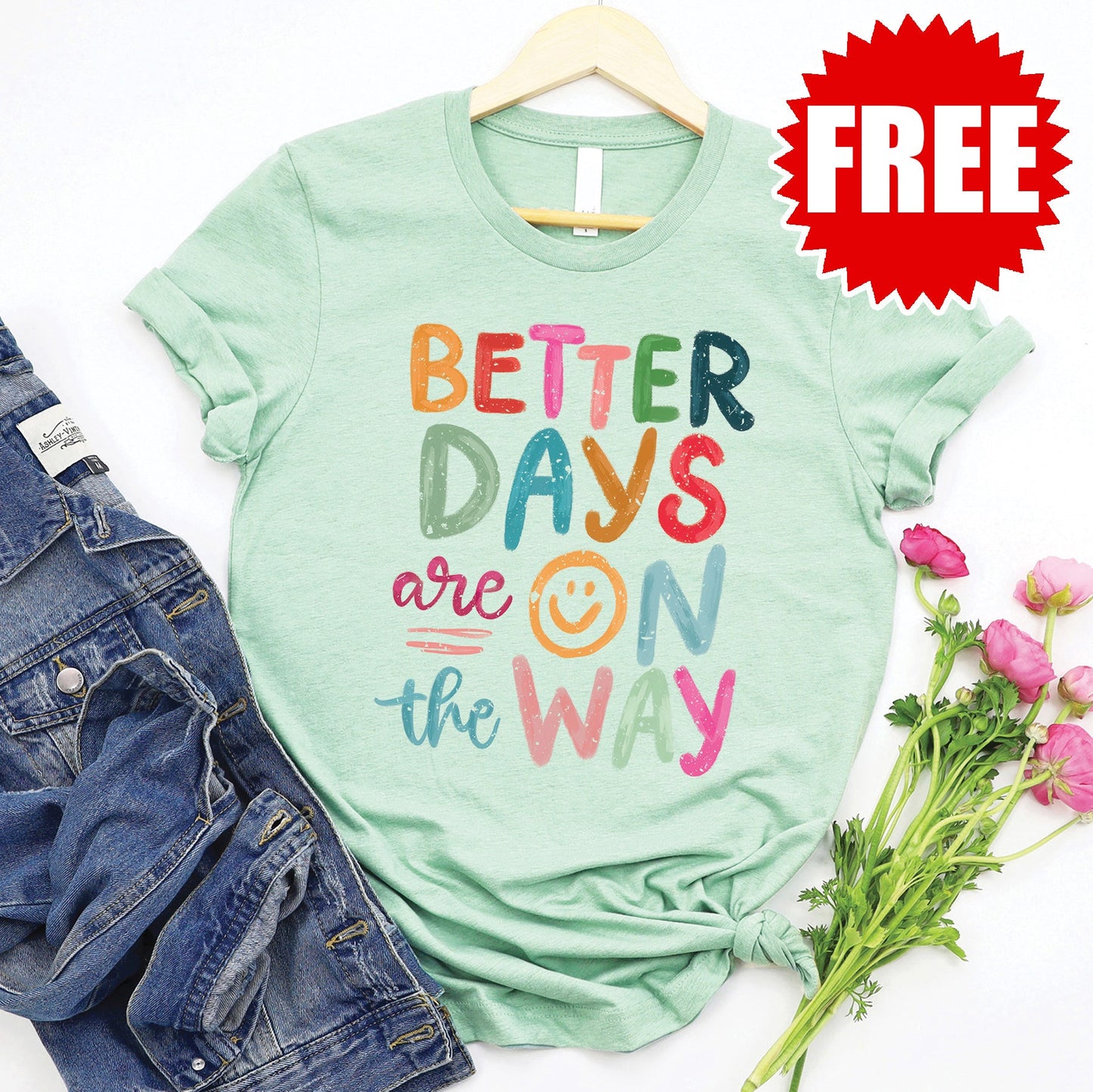 Better Days Tee - Heather Honeydew - 0