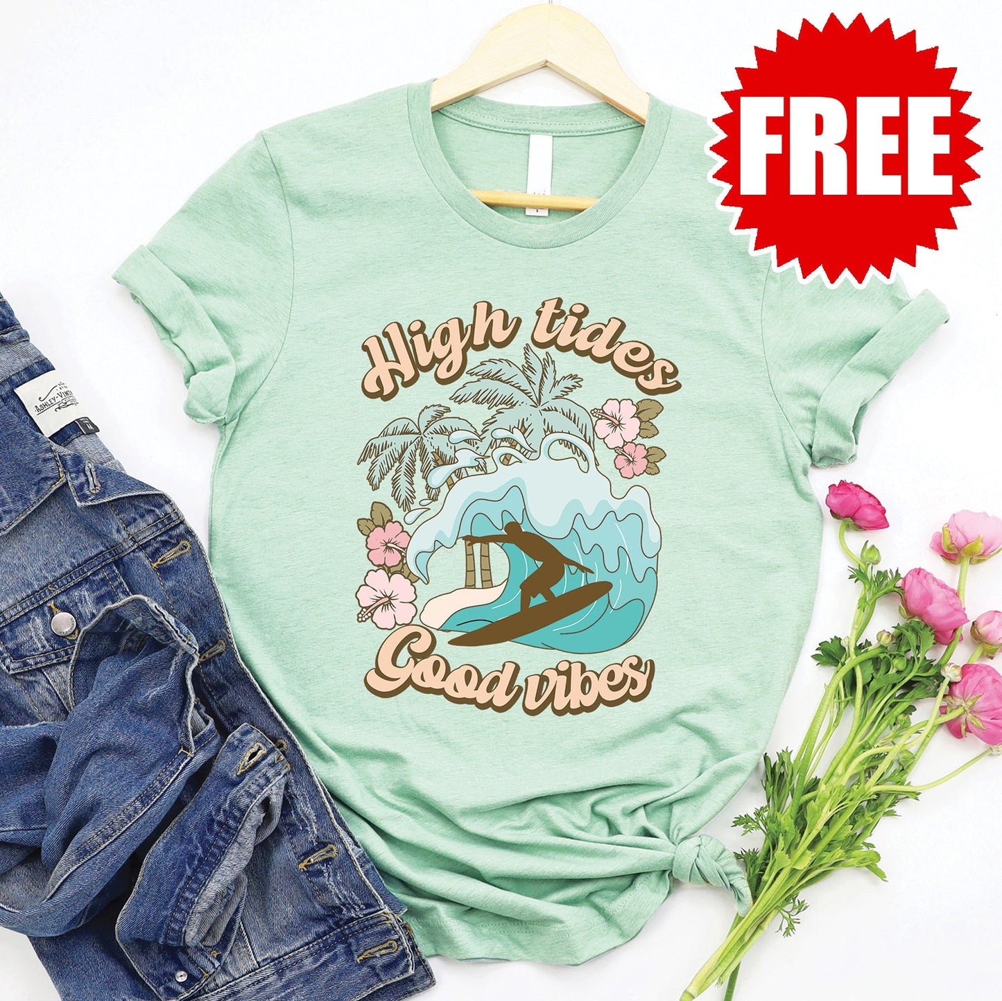 High Tides Tee - Heather Honeydew - 0