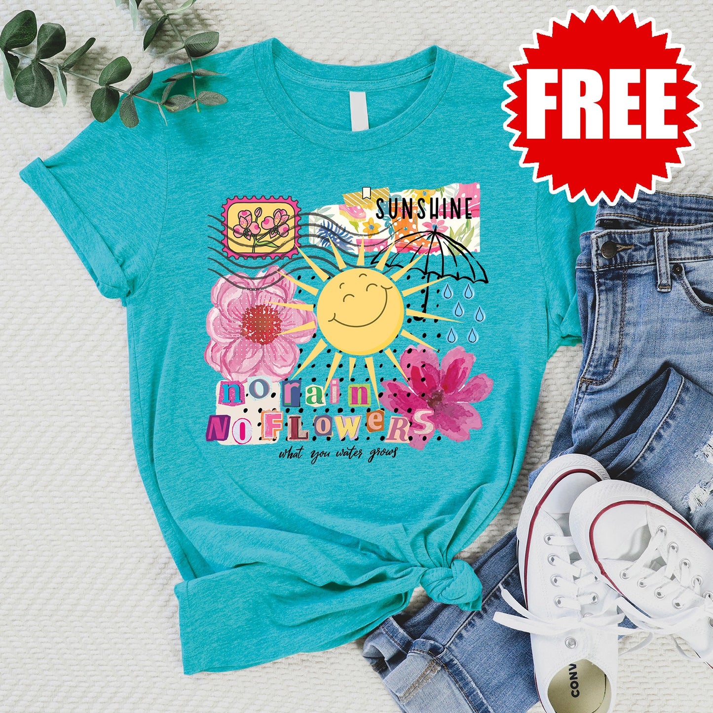 No Rain No Flowers Tee - Heather Jade - 0