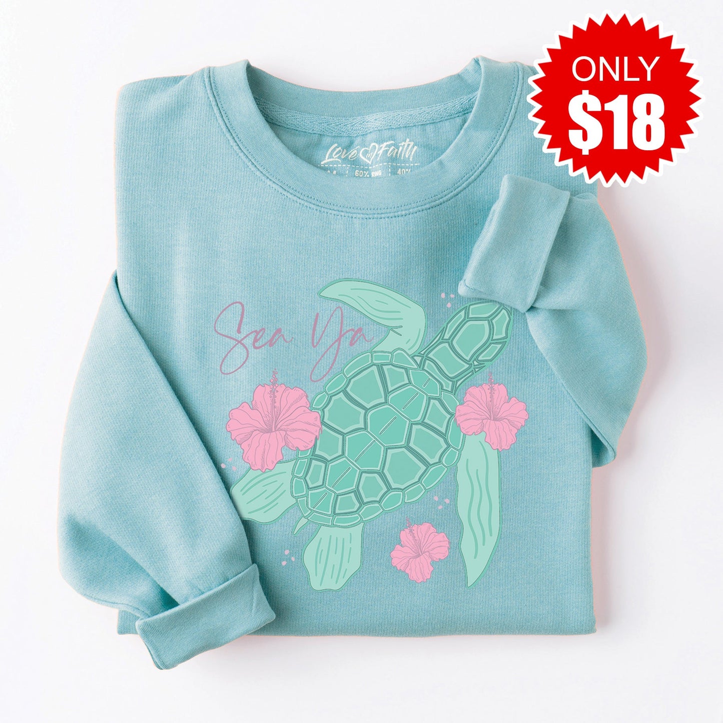 Sea Ya Sweatshirt - Heather Lagoon - 18