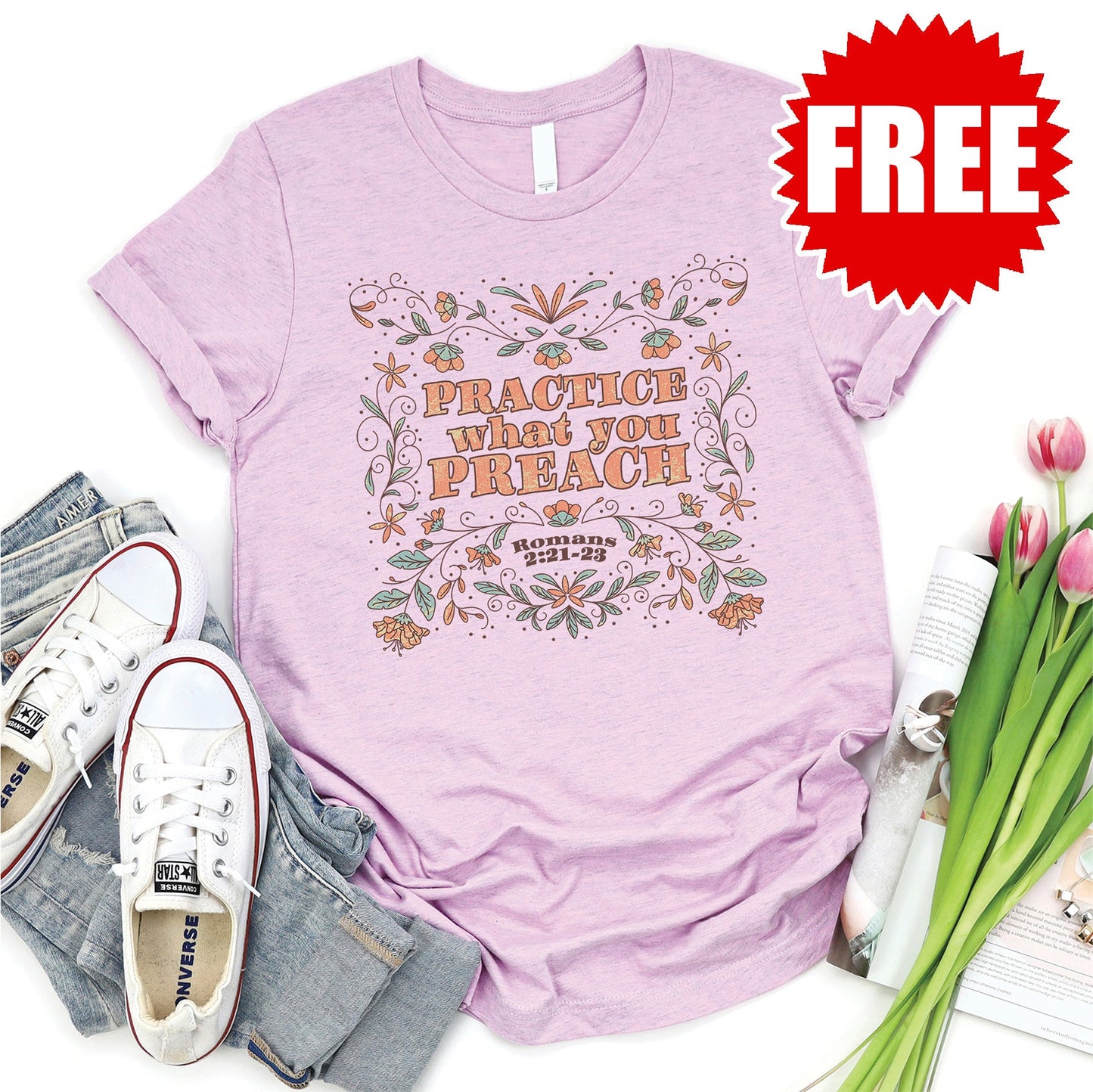 Practice what You Preach Tee - Heather Lilac - 0