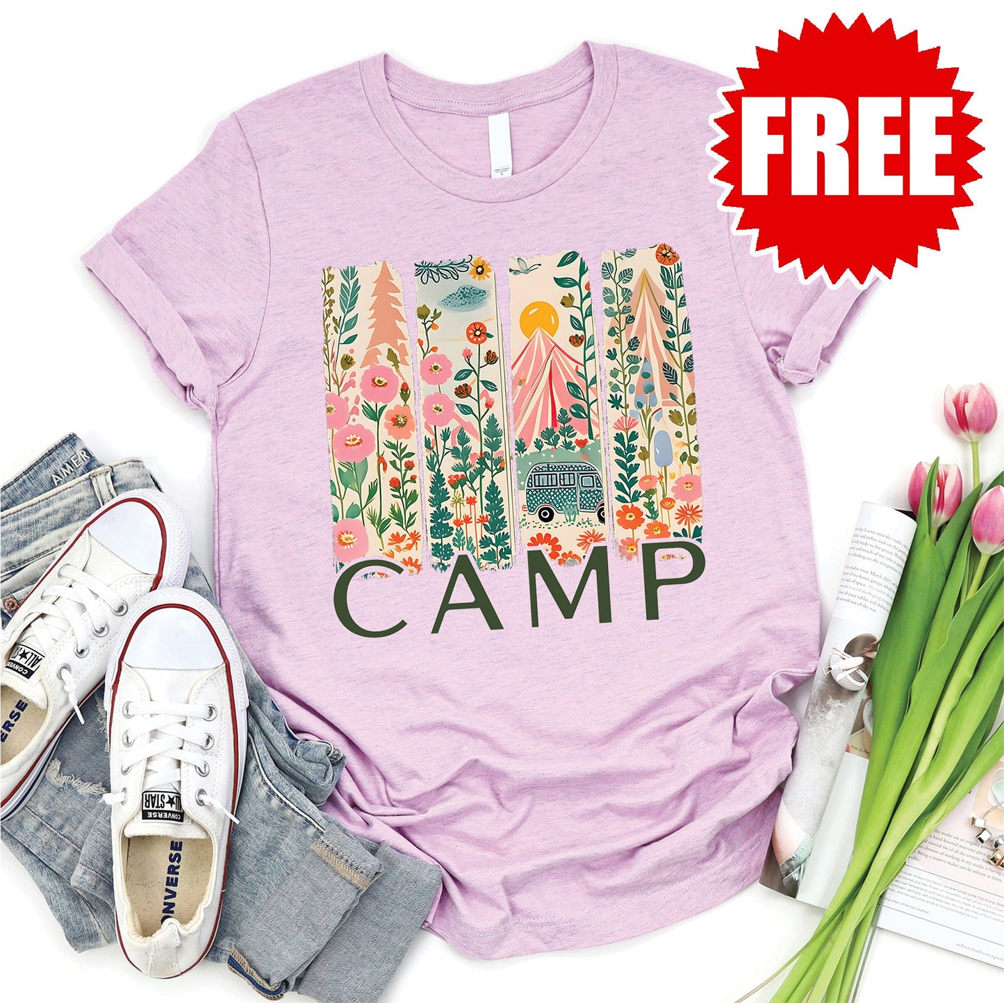 Camp Tee - Heather Lilac - 0
