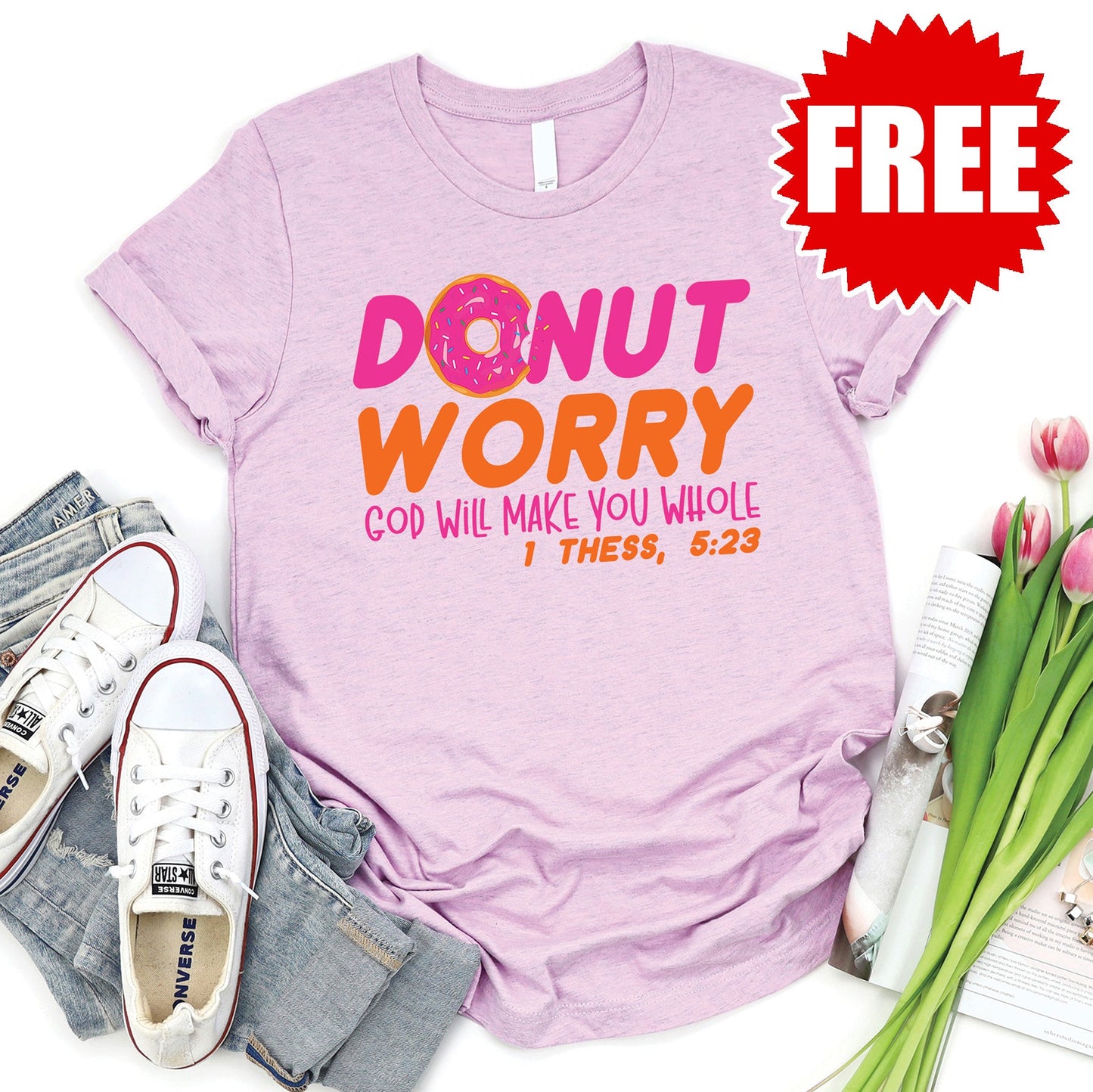 God Will Make You Whole Tee - Heather Lilac - 0