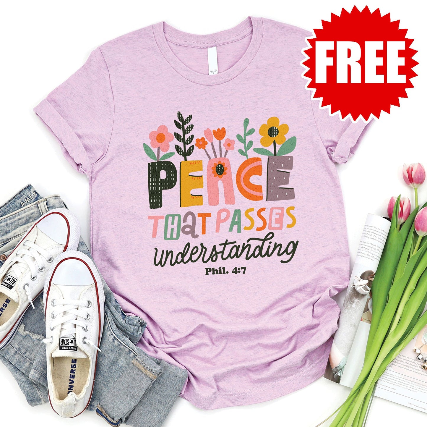 Peace That Passes Understanding Tee - Heather Lilac - 0