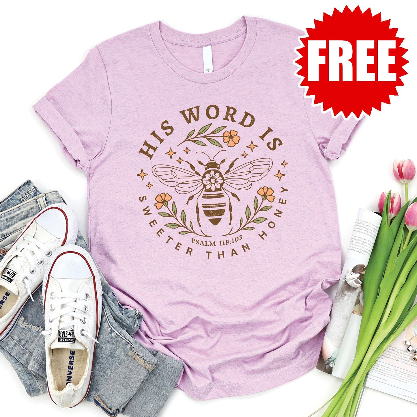 Sweeter Than Honey Tee - Heather Lilac - 0