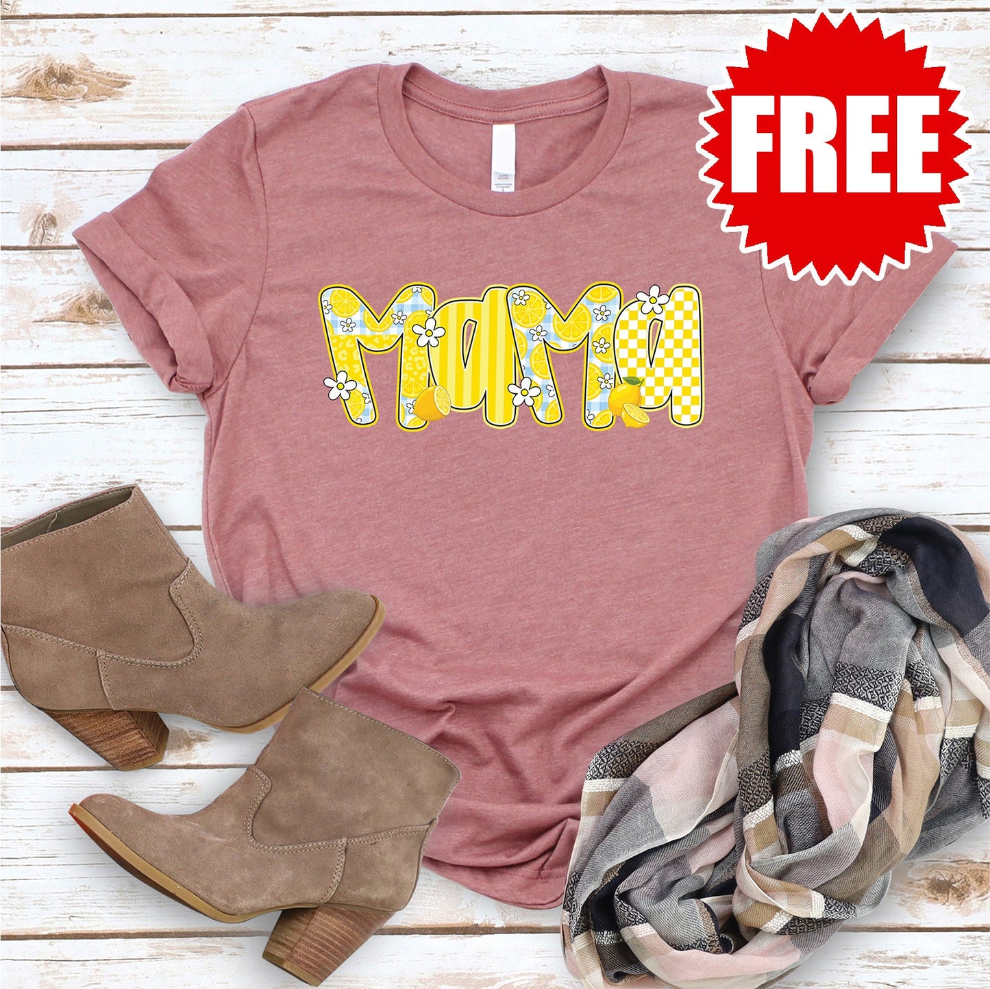 Mama Lemon Tee - Heather Mauve - 0