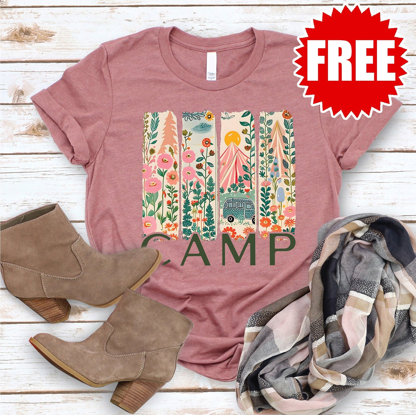 Camp Tee - Heather Mauve - 0