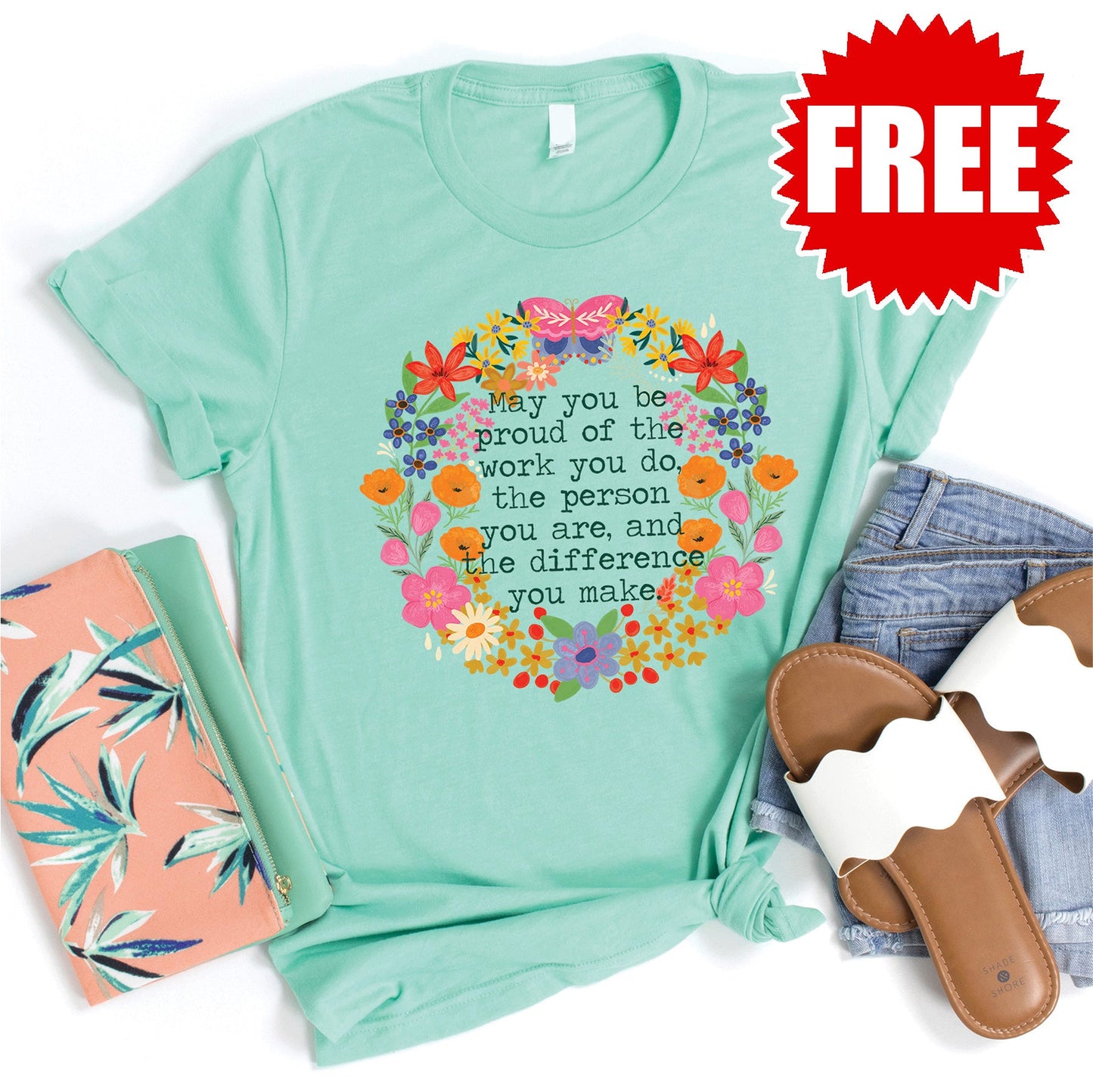 May You Be Proud Tee - Heather Mint - 0