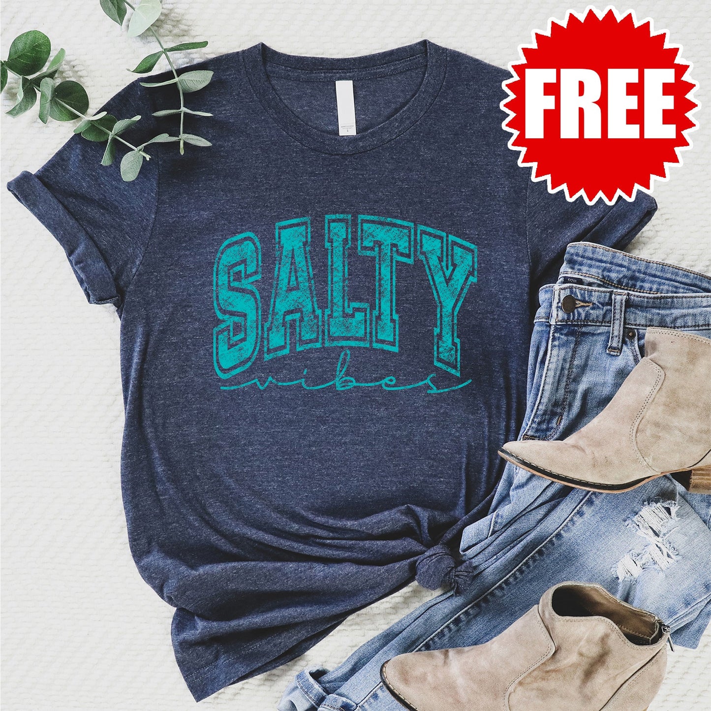 Salty Tee - Heather Navy - 0