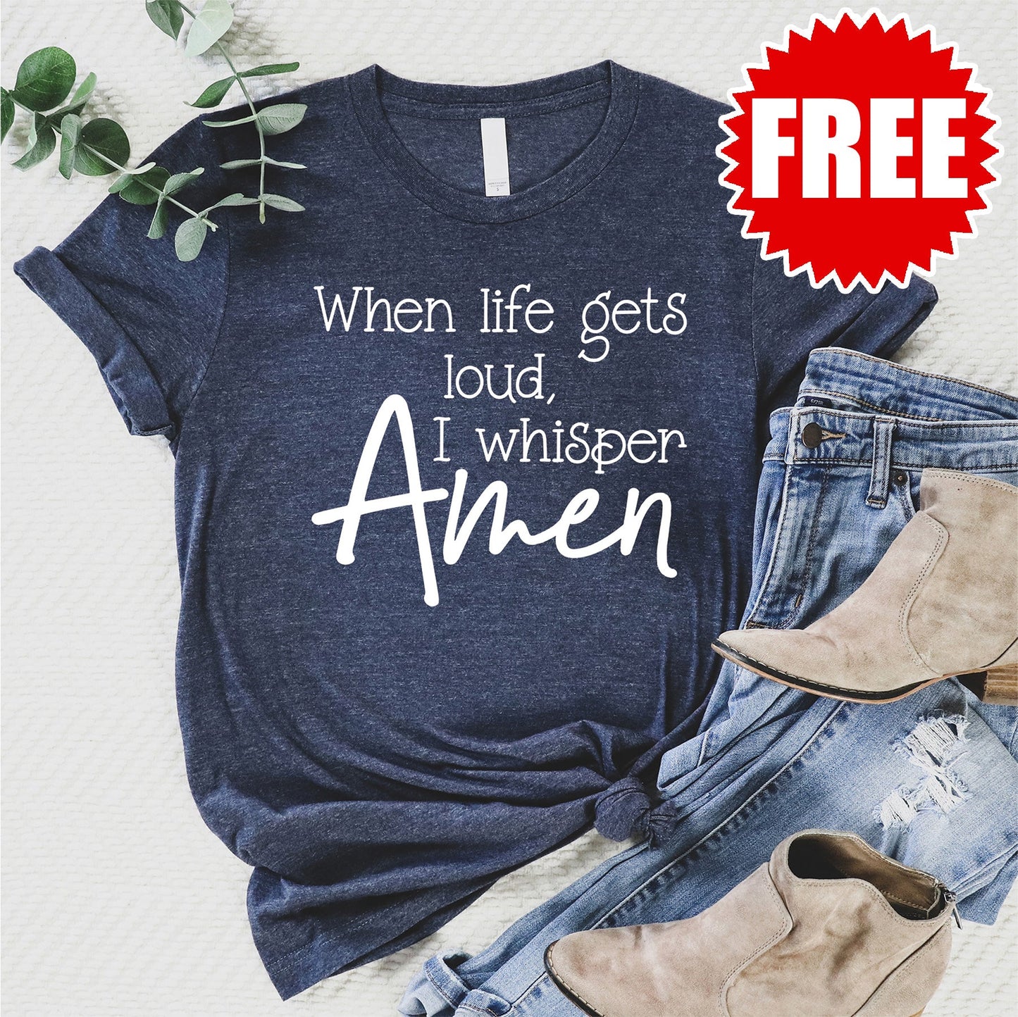 When Life Gets Loud Tee - Heather Navy - 0
