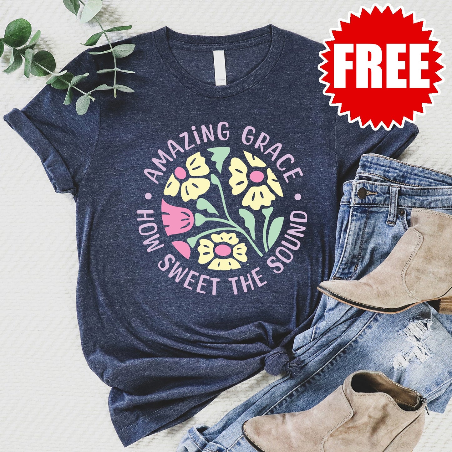 Amazing Grace Tee - Heather Navy - 0