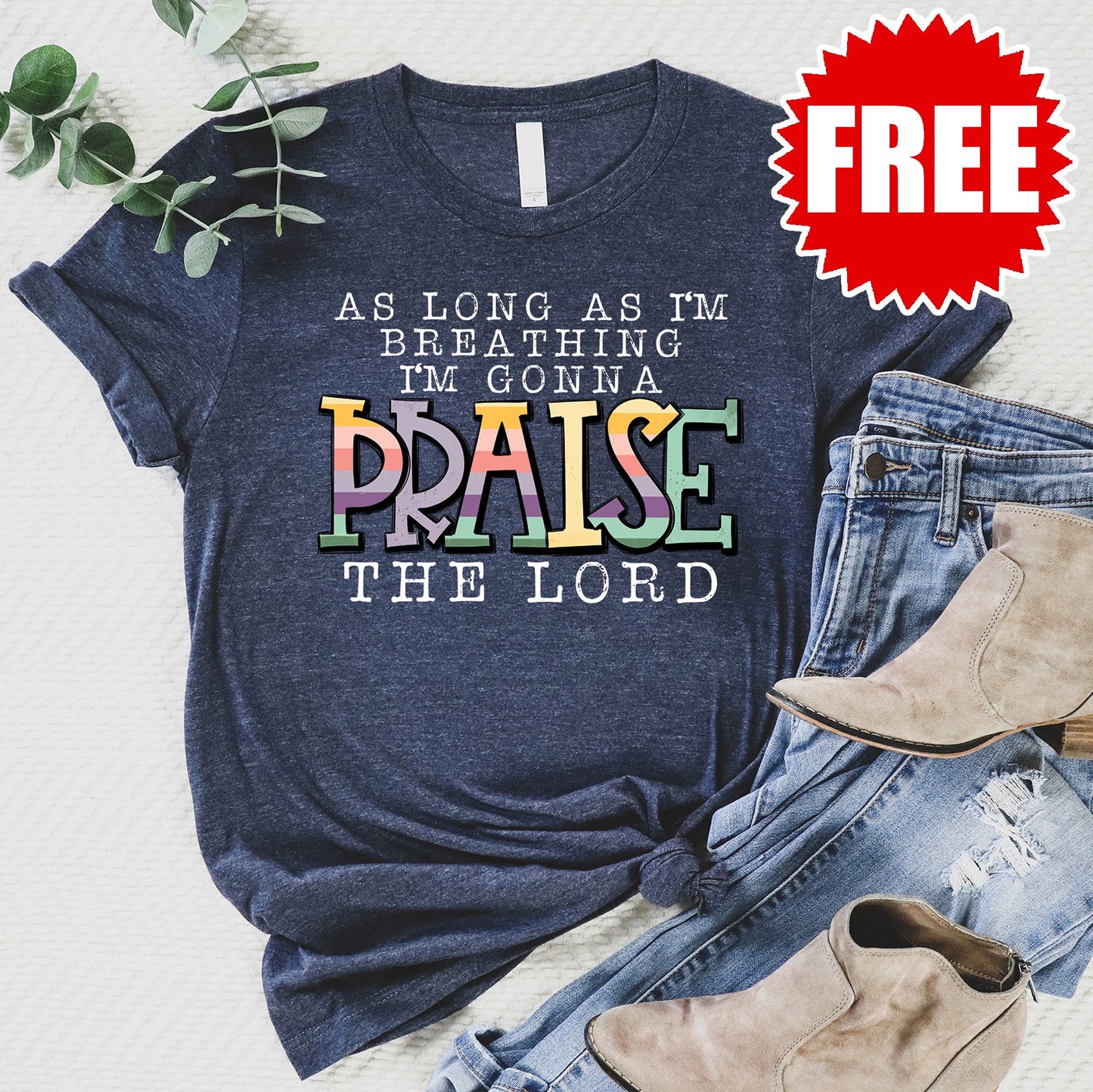 Praise Tee - Heather Navy - 0