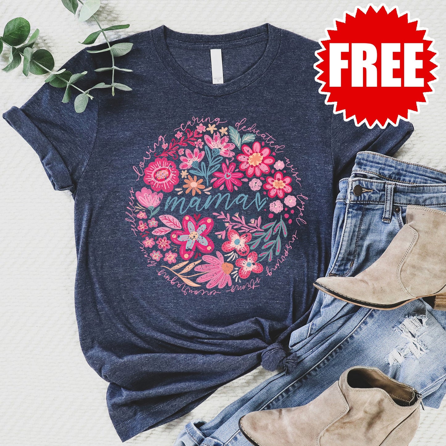 Mama Tee - Heather Navy