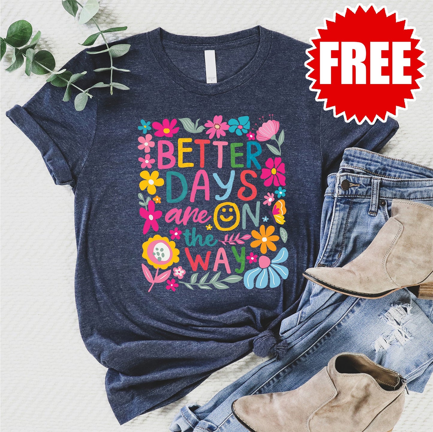 Better Days Tee - Heather Navy - 0