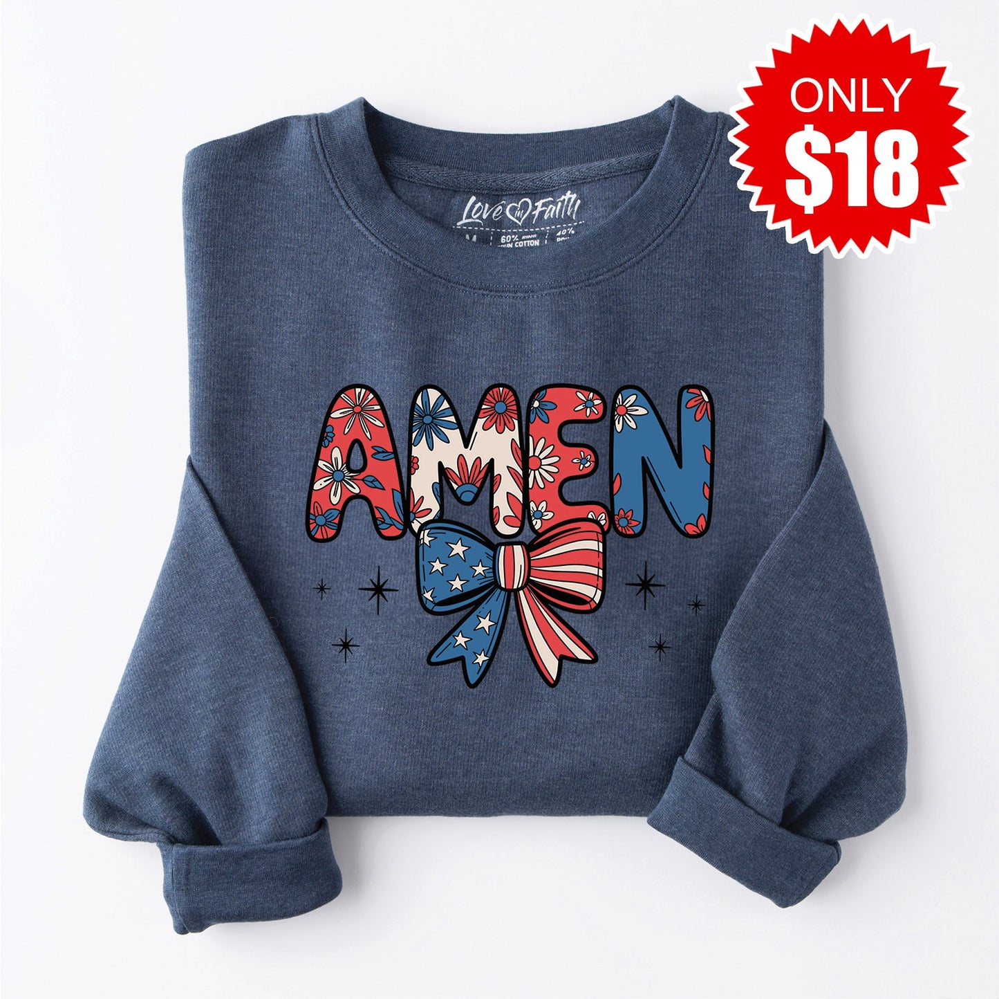 Amen Sweatshirt - Heather Navy - 18 Style001