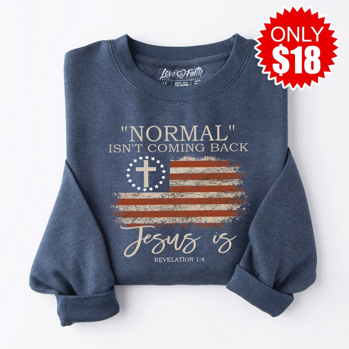 Normal Isn't Coming Back Crewneck Sweatshirt - Heather Navy