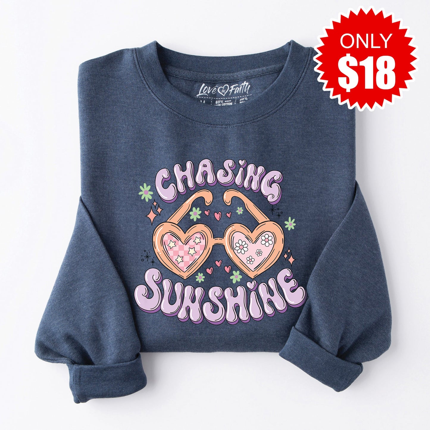 Chasing Sunshine Sweatshirt - Heather Navy - 18