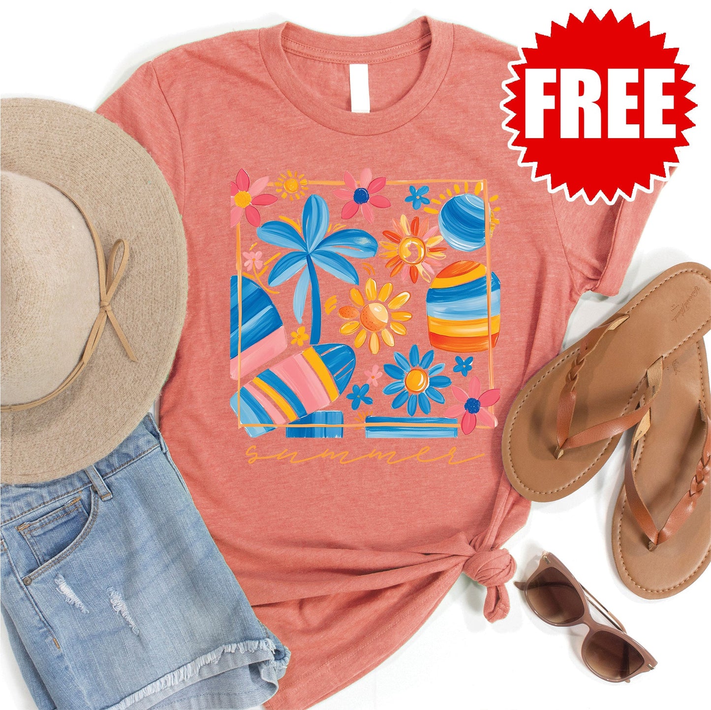 Summer Tee - Heather Papaya - 0