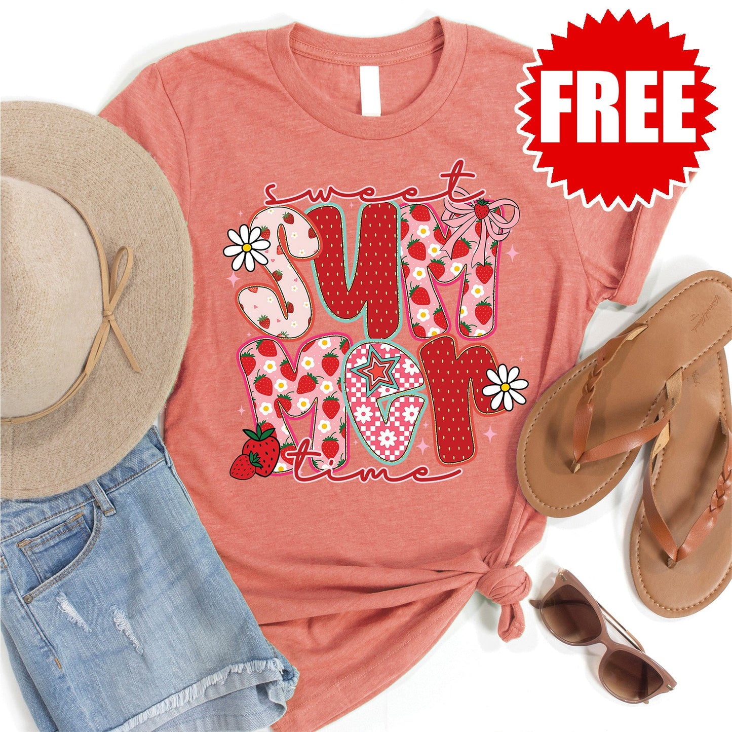 Summer Time Tee - Heather Papaya - 0