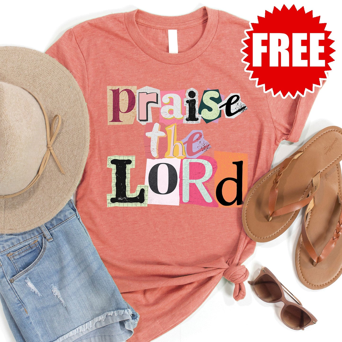Praise the Lord Tee - Heather Papaya - 0