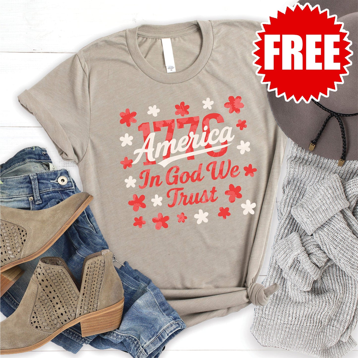In God We Trust Tee - Heather Stone - 0