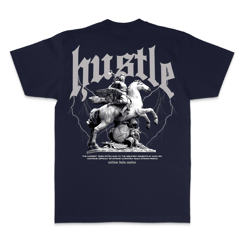 Hustle Builds Strong People - Navy T-Shirt