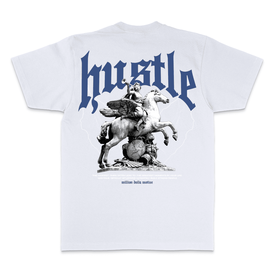 Hustle Builds Strong People - White T-Shirt