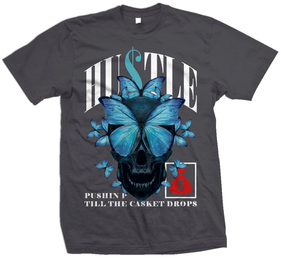 Hustle Till The Casket Drops - Dark Grey T-Shirt