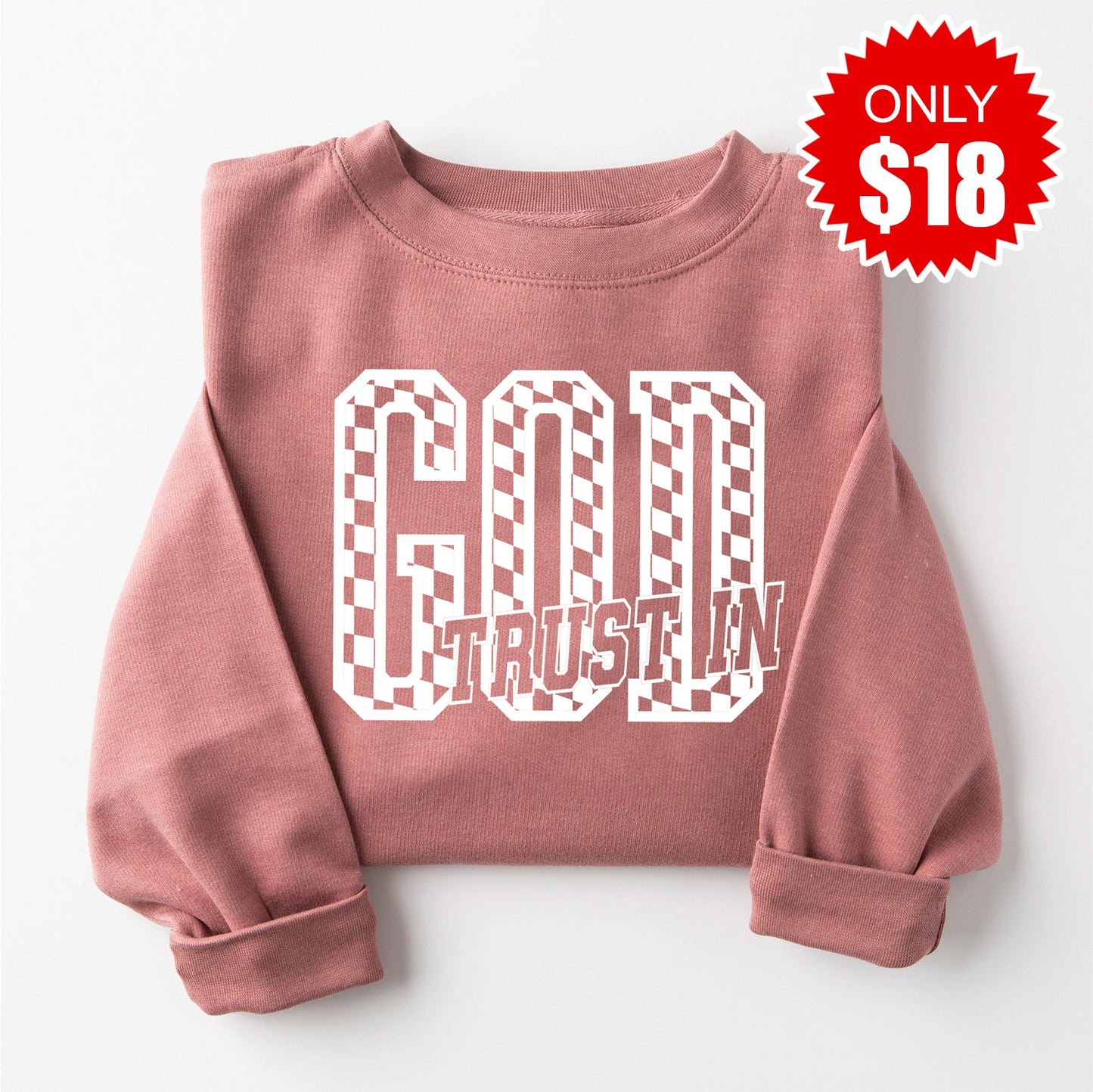 Trust In God Sweatshirt - Heather Mauve - 18
