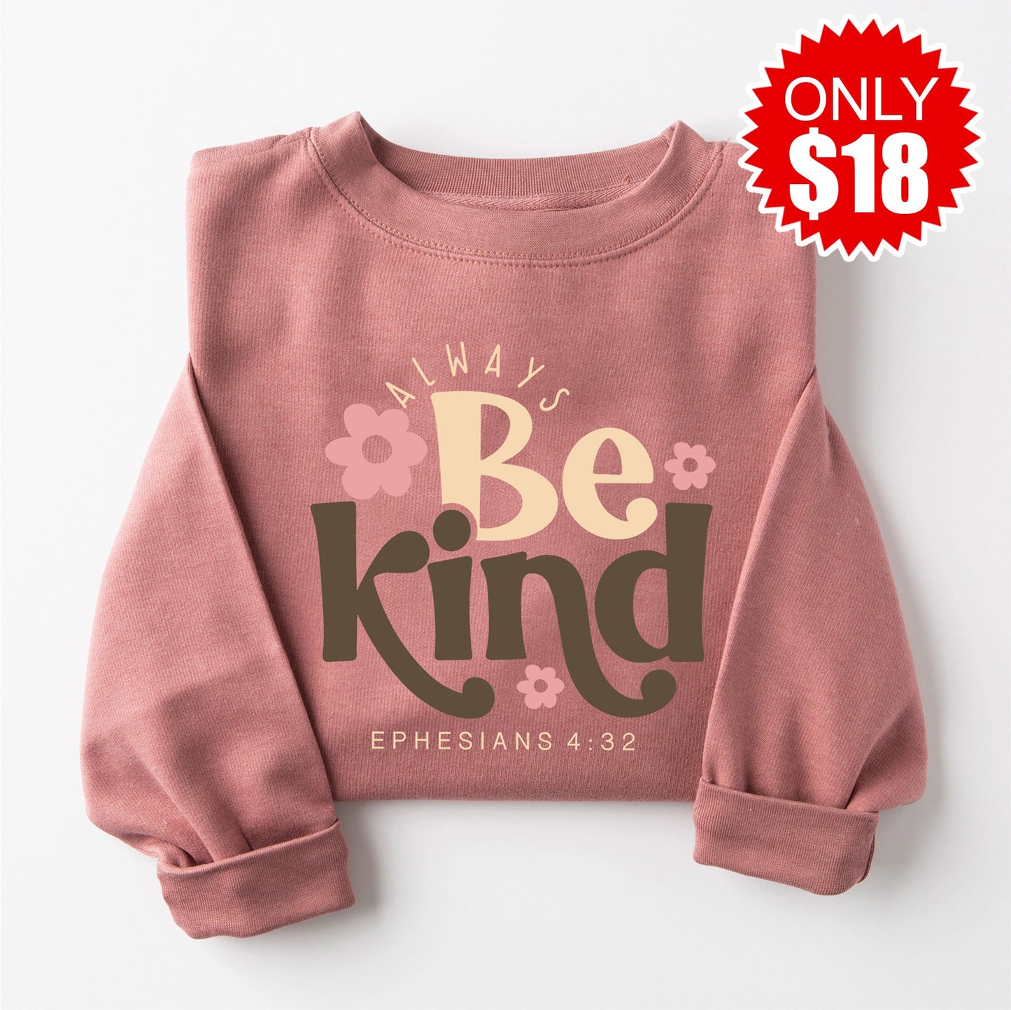 Always Be Kind Crewneck Sweatshirt - Heather Mauve