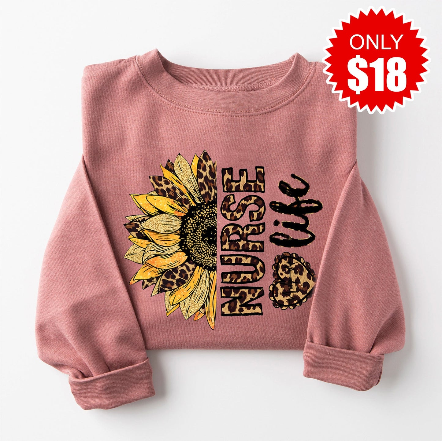 Nurse Life Sweatshirt - Heather Mauve - 18