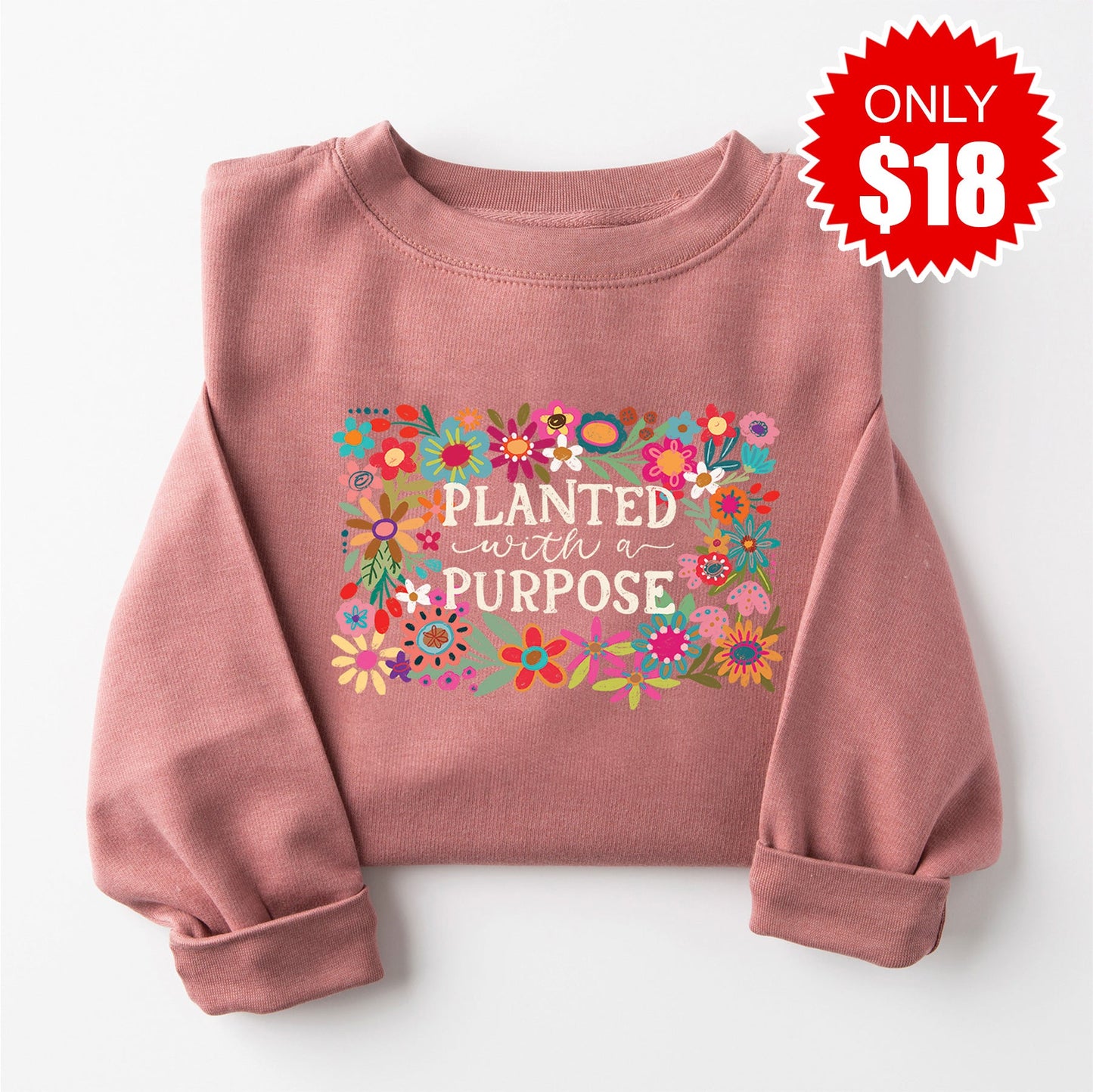Planted with a Purpose Sweatshirt - Heather Mauve - 18